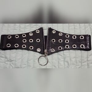 Black Belt With Silver Grommet